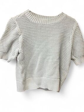 Light blue Knit Short-Sleeve Sweater